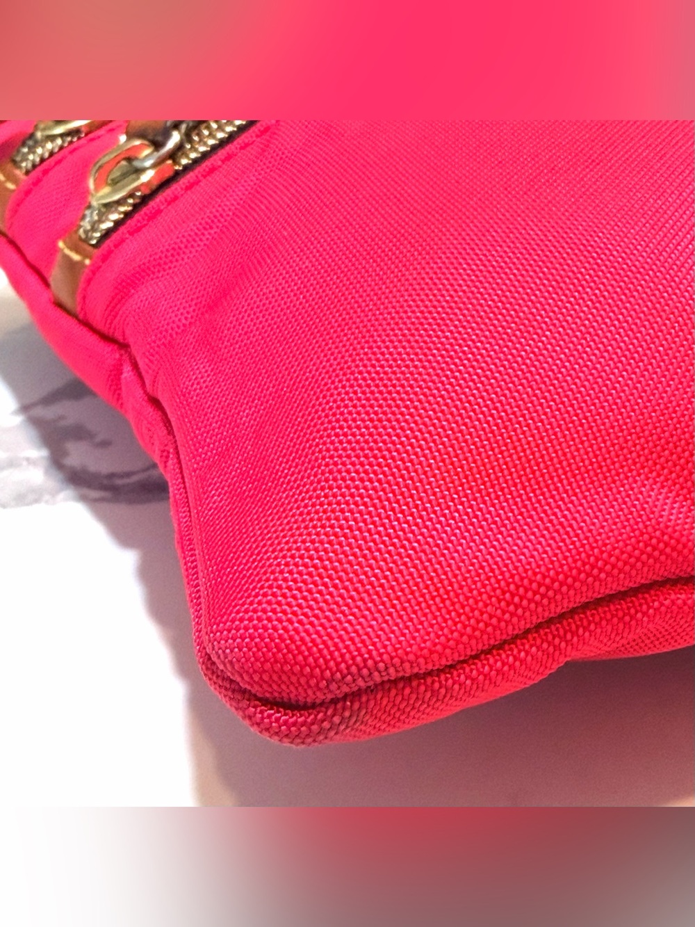 Dooney & Bourke Red Crossbody Double-Zip Pouch with Leather Trim - Picture 9 of 12